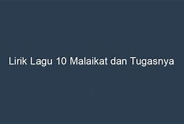 Lagu Mengenal Malaikat Dan Tugasnya